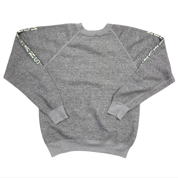 Vtg Monahans High School Sweatshirt TX Loboes Gray USA Raglan Pullover 70s 80s - Picture 2 of 8